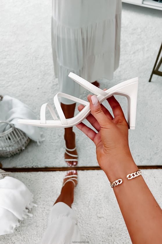 attitude opgradering strappy firkantet tå hæle NanaMacs XJPBDL3966 off white