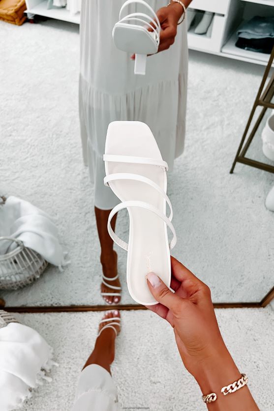 attitude opgradering strappy firkantet tå hæle NanaMacs XJPBDL3966 off white