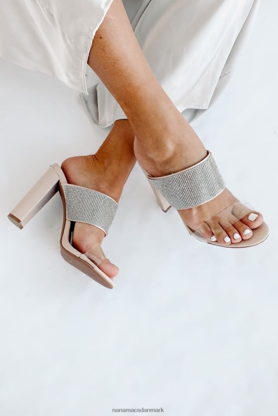 diamanter på mig rhinestone pyntet slip-on hæl NanaMacs XJPBDL3993 klar rhinsten