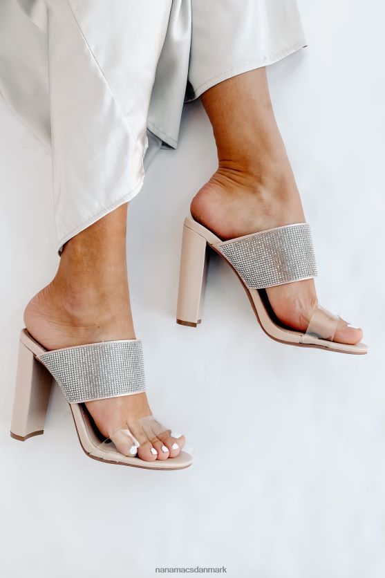 diamanter på mig rhinestone pyntet slip-on hæl NanaMacs XJPBDL3993 klar rhinsten