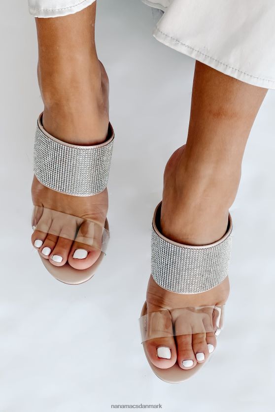 diamanter på mig rhinestone pyntet slip-on hæl NanaMacs XJPBDL3993 klar rhinsten
