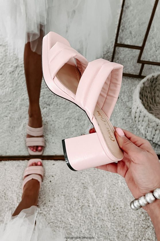 dobbelt så mange problemer med firkantede hæle med polstret rem NanaMacs XJPBDL3938 lyserød