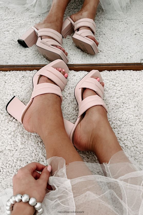 dobbelt så mange problemer med firkantede hæle med polstret rem NanaMacs XJPBDL3938 lyserød