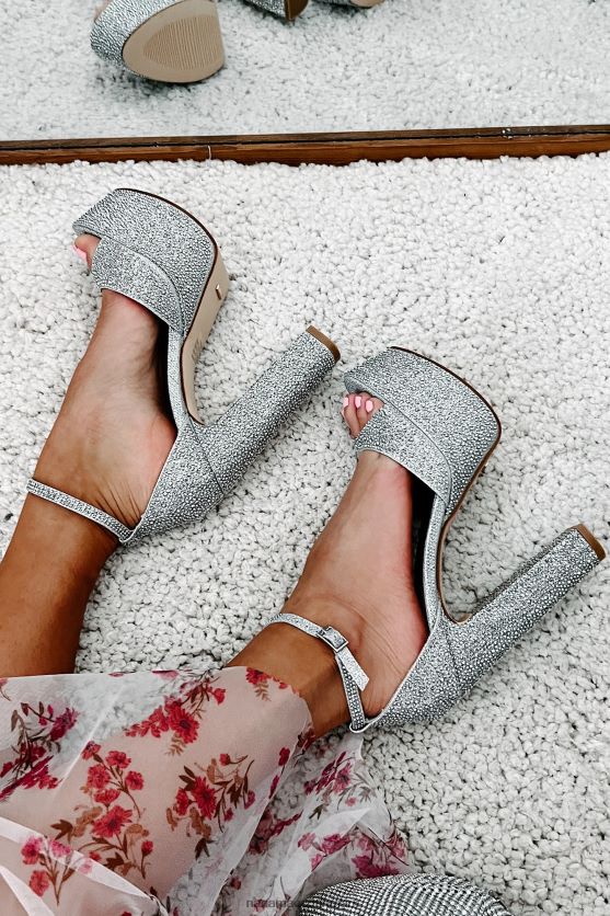 faize billini rhinestone platform hæle NanaMacs XJPBDL3934 sølv