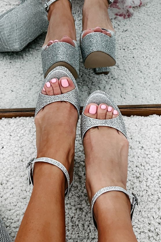 faize billini rhinestone platform hæle NanaMacs XJPBDL3934 sølv