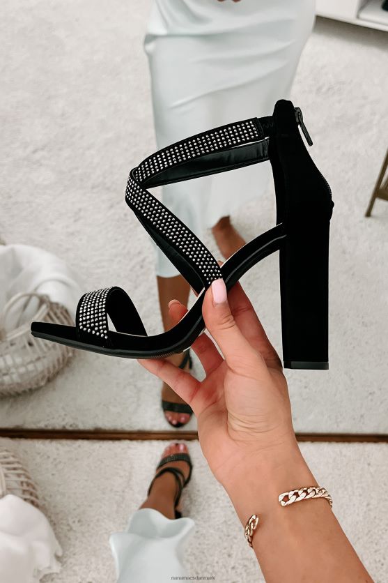 fremtidige stjerne rhinestone hæle NanaMacs XJPBDL3962 sort