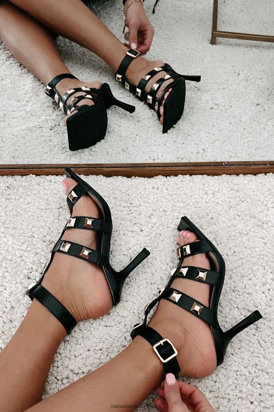 gladiatorhæle med hårde udfordrer NanaMacs XJPBDL3945 sort