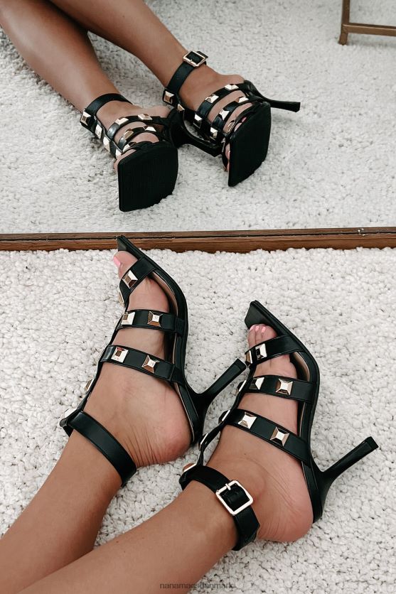 gladiatorhæle med hårde udfordrer NanaMacs XJPBDL3945 sort