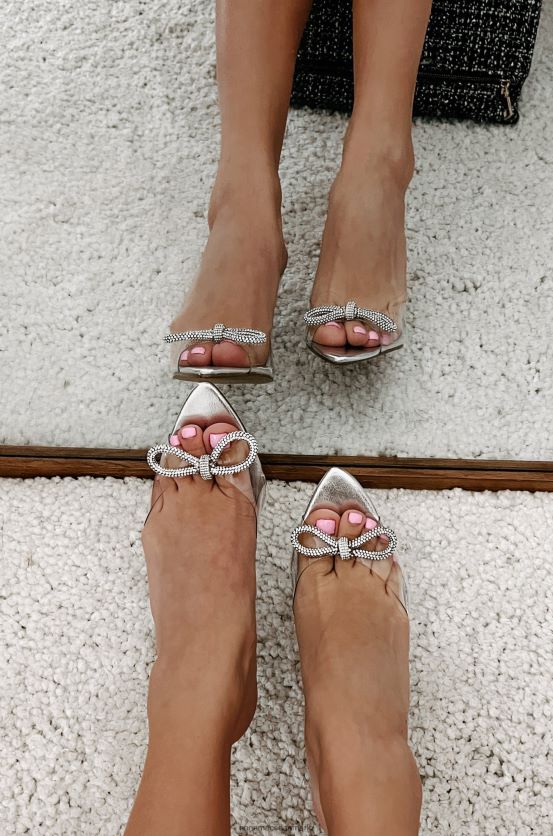 party moves billini metalliske hæle med åben tå NanaMacs XJPBDL3948 klart sølv