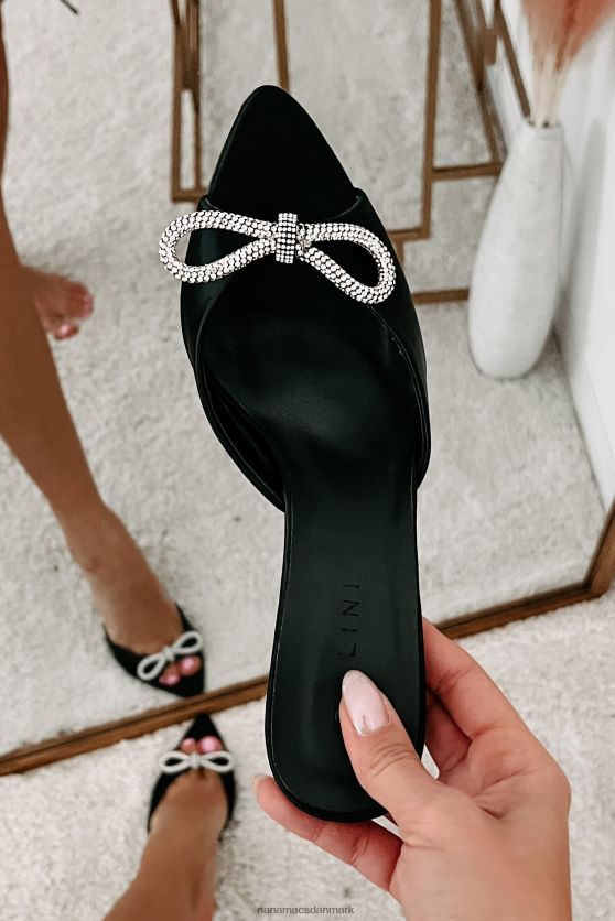 party moves billini satin hæle med åben tå NanaMacs XJPBDL3946 sort satin