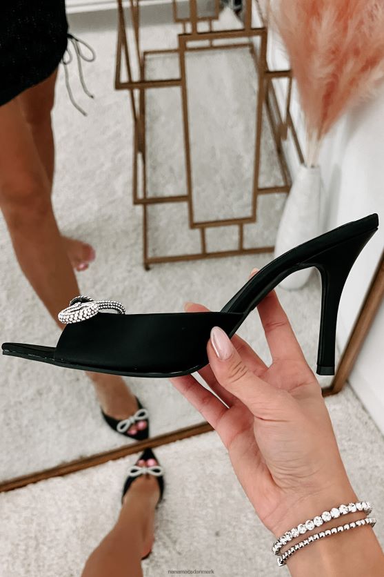 party moves billini satin hæle med åben tå NanaMacs XJPBDL3946 sort satin