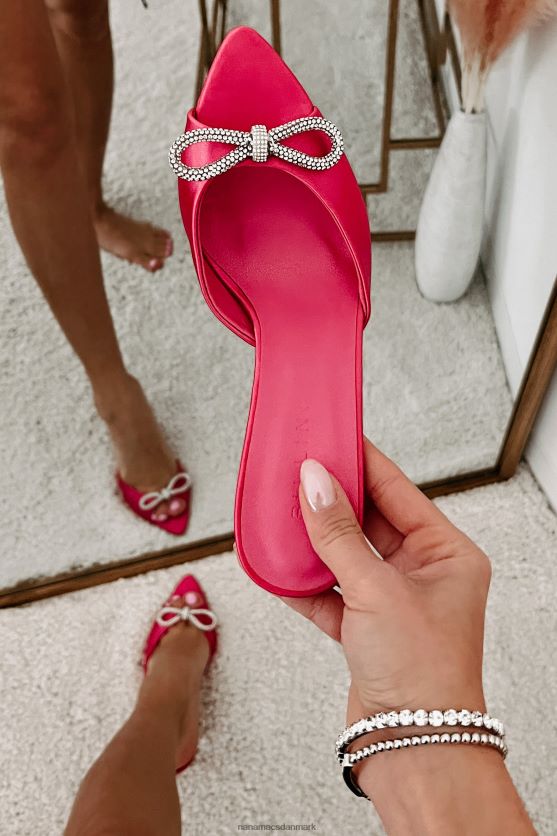 party moves billini satin hæle med åben tå NanaMacs XJPBDL3947 hindbær satin