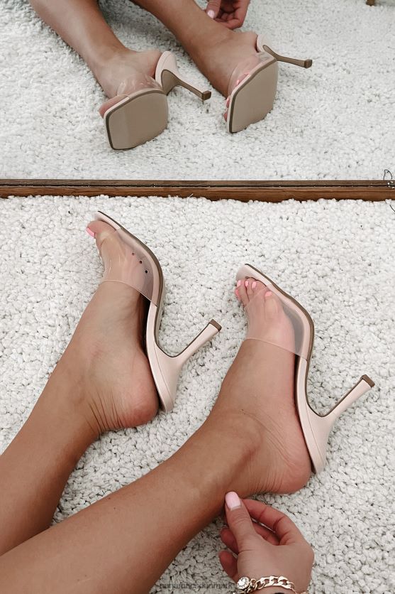 sæt dig aldrig til rette med firkantede hæle med gennemsigtige stropper NanaMacs XJPBDL3942 lyserød