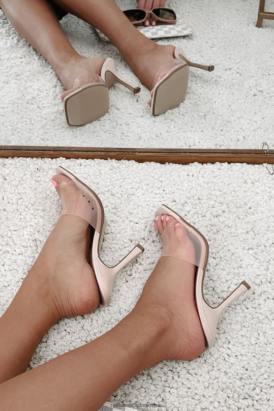 sæt dig aldrig til rette med firkantede hæle med gennemsigtige stropper NanaMacs XJPBDL3942 lyserød