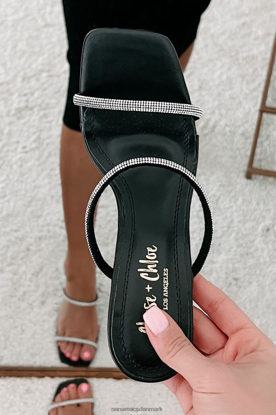 små ekstravagancer rhinestone rem lucite mule hæle NanaMacs XJPBDL3970 sort