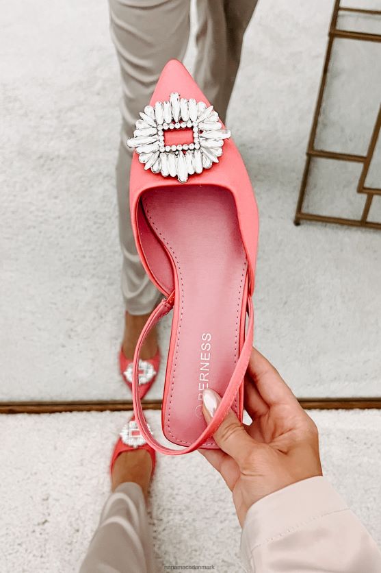smag af succes satin slingback killingehæle NanaMacs XJPBDL3973 Hot pink