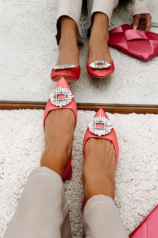 smag af succes satin slingback killingehæle NanaMacs XJPBDL3973 Hot pink