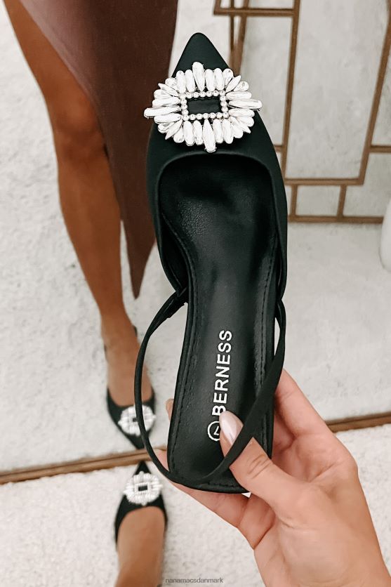 smag af succes satin slingback killingehæle NanaMacs XJPBDL3974 sort