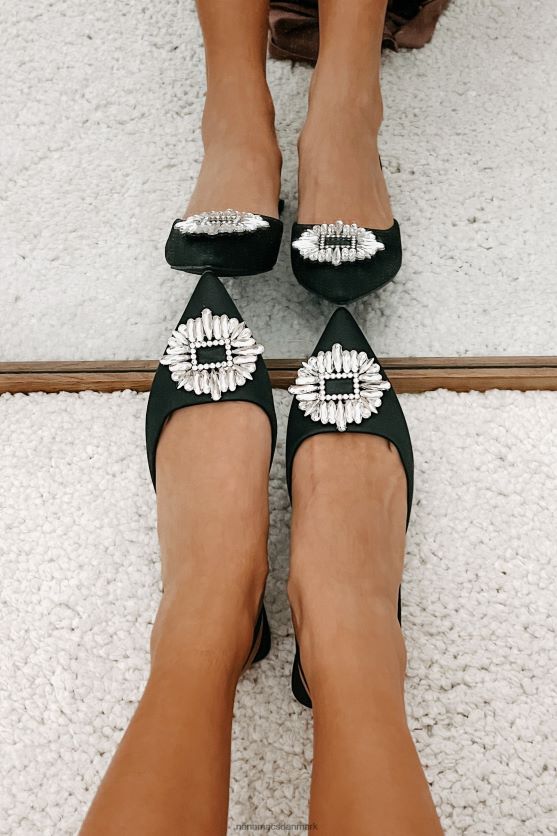 smag af succes satin slingback killingehæle NanaMacs XJPBDL3974 sort