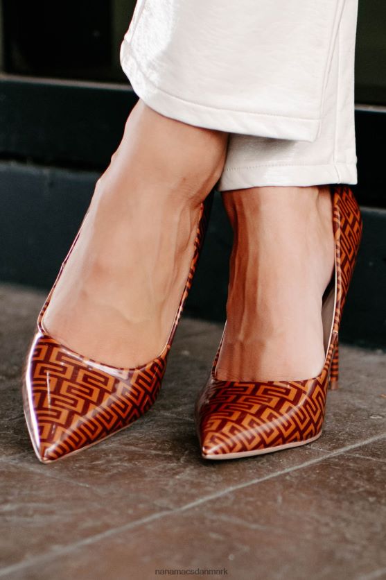 vej til succes labyrint print spidse tå hæle NanaMacs XJPBDL3976 tan