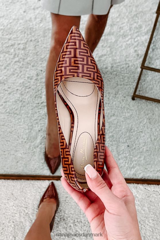 vej til succes labyrint print spidse tå hæle NanaMacs XJPBDL3976 tan