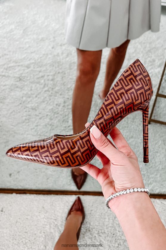 vej til succes labyrint print spidse tå hæle NanaMacs XJPBDL3976 tan