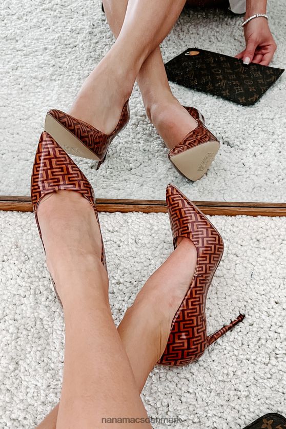 vej til succes labyrint print spidse tå hæle NanaMacs XJPBDL3976 tan