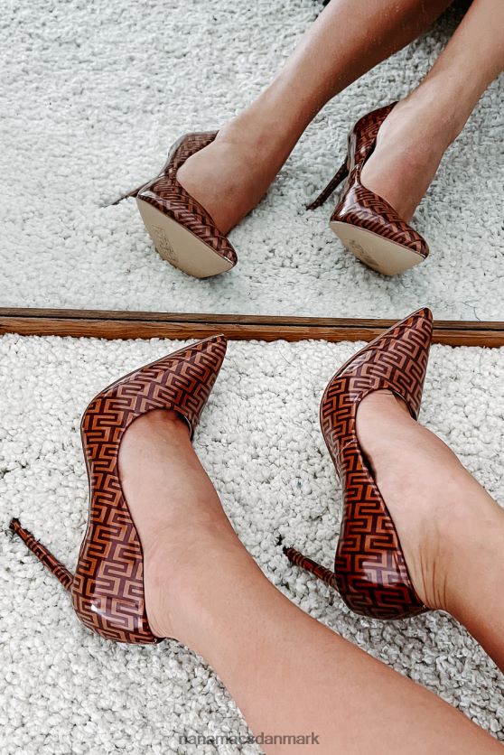 vej til succes labyrint print spidse tå hæle NanaMacs XJPBDL3976 tan