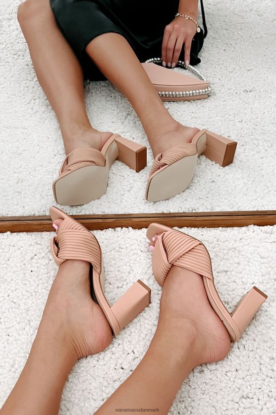 walk the talk plisseret rem sandal med hæl NanaMacs XJPBDL3949 rødme