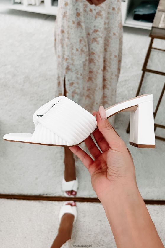 walk the talk plisseret rem sandal med hæl NanaMacs XJPBDL3950 hvid