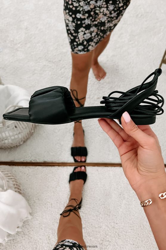 brenda rynket ankel wrap sandaler NanaMacs XJPBDL4030 sort