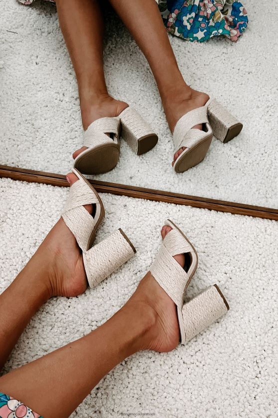 charleston smarte vævede sandaler med hæl NanaMacs XJPBDL3987 beige jute