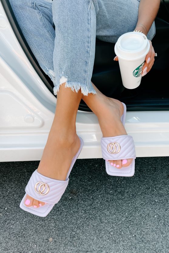 chic moments quiltet sandal NanaMacs XJPBDL4026 lavendel