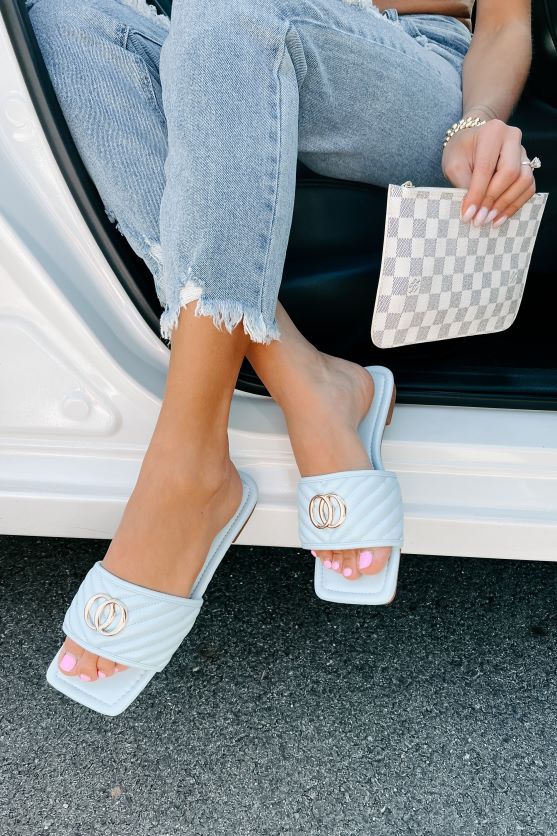 chic moments quiltet sandal NanaMacs XJPBDL4027 blå