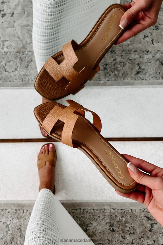 florida living faux croc sandaler med h-rem NanaMacs XJPBDL4009 kamelkrok