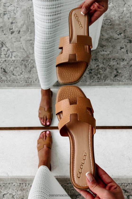 florida living faux croc sandaler med h-rem NanaMacs XJPBDL4009 kamelkrok