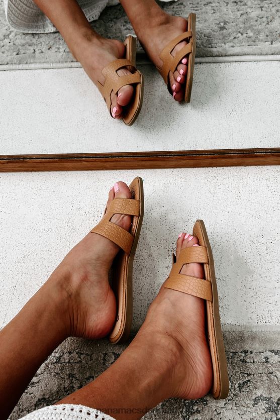 florida living faux croc sandaler med h-rem NanaMacs XJPBDL4009 kamelkrok