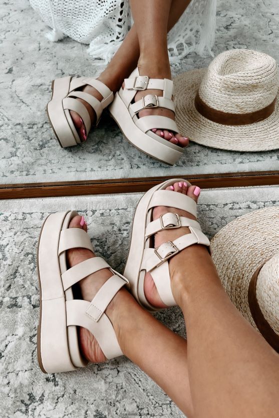 platformssandaler, der driver væk NanaMacs XJPBDL4015 naturlig