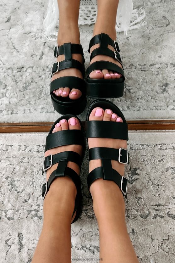 platformssandaler, der driver væk NanaMacs XJPBDL4016 sort