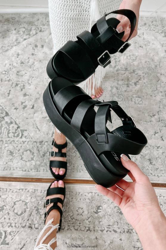 platformssandaler, der driver væk NanaMacs XJPBDL4016 sort