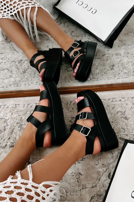 platformssandaler, der driver væk NanaMacs XJPBDL4016 sort