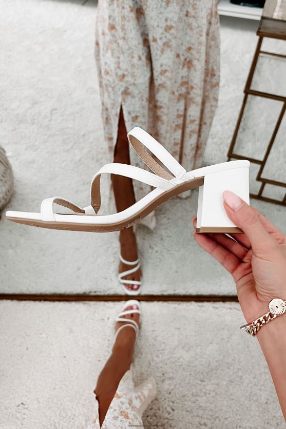 ud over troen sandaler med stropper og hæle NanaMacs XJPBDL3981 glat hvid