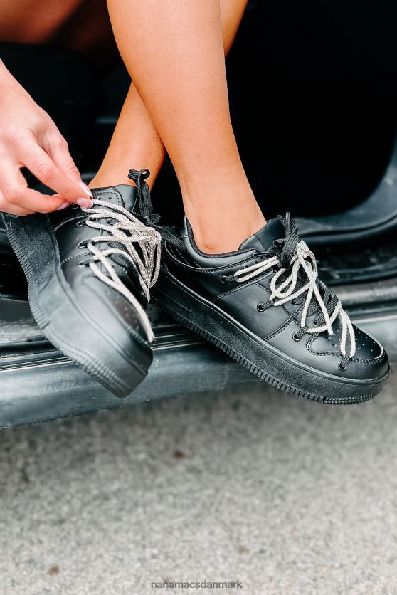 dominerer spillet rhinestone blonder platform sneakers NanaMacs XJPBDL4043 sort