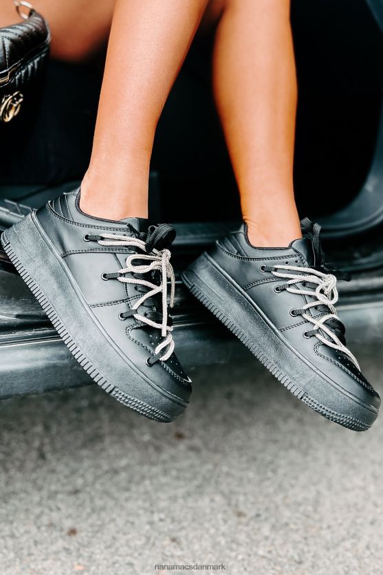 dominerer spillet rhinestone blonder platform sneakers NanaMacs XJPBDL4043 sort