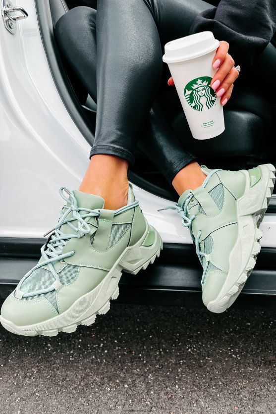 kelia chunky dobbelt-snøre sneakers NanaMacs XJPBDL4055 grøn