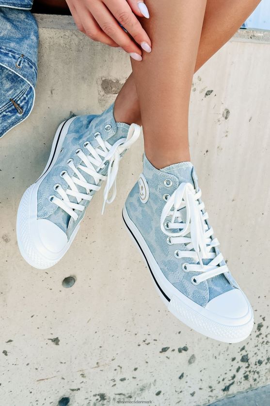 se selv high-top canvas sneakers NanaMacs XJPBDL4049 denim leopard