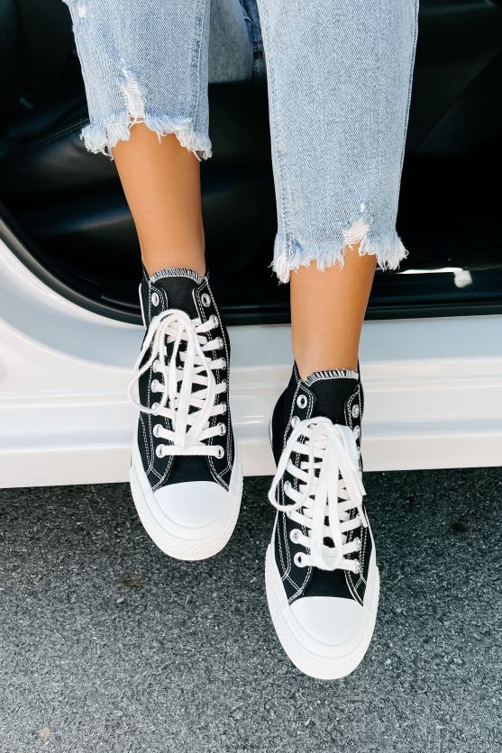 se selv high-top canvas sneakers NanaMacs XJPBDL4050 sort