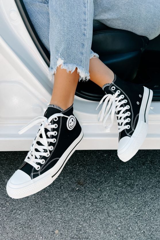 se selv high-top canvas sneakers NanaMacs XJPBDL4050 sort