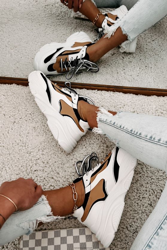 trend tracker chunky dad sneakers NanaMacs XJPBDL4051 sort/hvid/tan