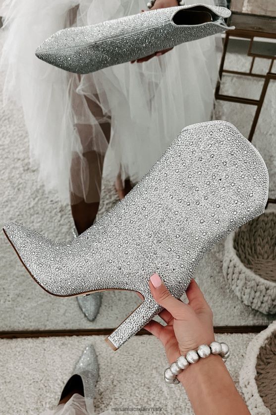 anica billini rhinestone støvletter NanaMacs XJPBDL3866 sølv